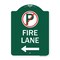 Signmission Fire Lane No Parking and Left Arrow, Green & White Aluminum Sign, 18" x 24", GW-1824-24020 A-DES-GW-1824-24020 - alternate 1